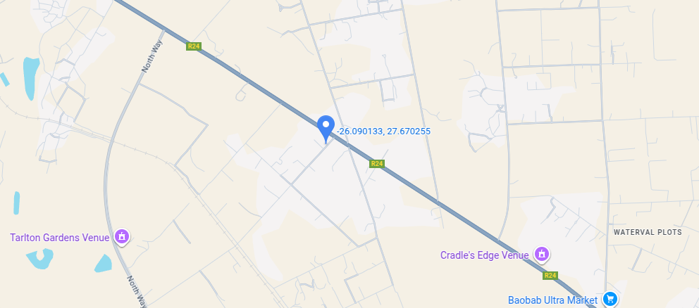 Kaart wat Hap en Stap se ligging wys